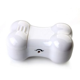 Bone Shaped Dog Bite Stopper Voice-activated Shock Collar White - Click Image to Close